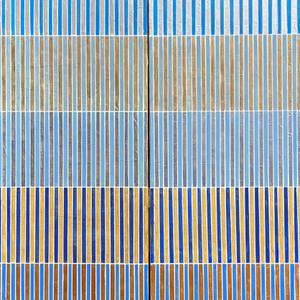 Metallic Multicolor Coastal Stripe Geometric 32x40