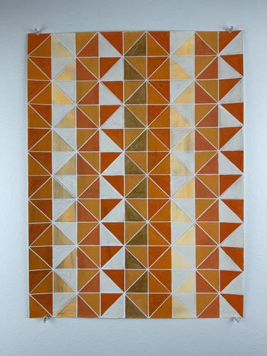 Orange Monochromatic Geometric Painting 18x24 thumb
