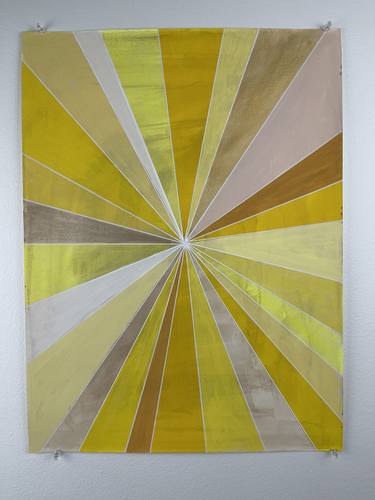 Monochromatic Yellow Gold Metallic Geometric Painting thumb