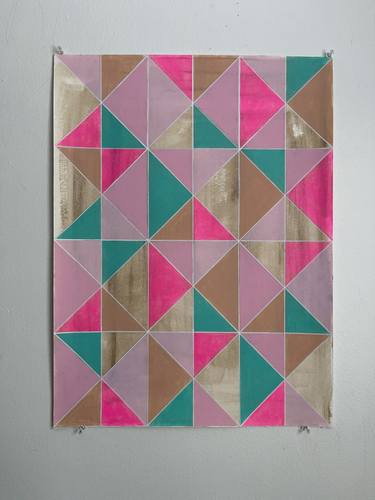 Pink Blue Beige Geometric thumb