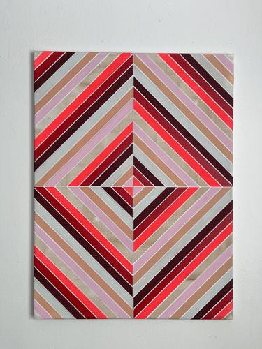 Monochromatic Red Pink Acrylic on Canvas 24 x 18 thumb