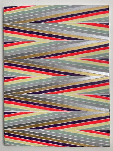 Metallic Silver Gold Grey Green Yellow Red Purple Geometric 18x24 thumb