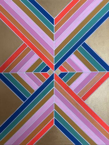 Metallic Gold Blue Green Pink Yellow Neon Red Geometric 16x20 thumb