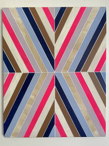 Blue Lilac Neon Pink Brown Navy Geometric 16x24 thumb