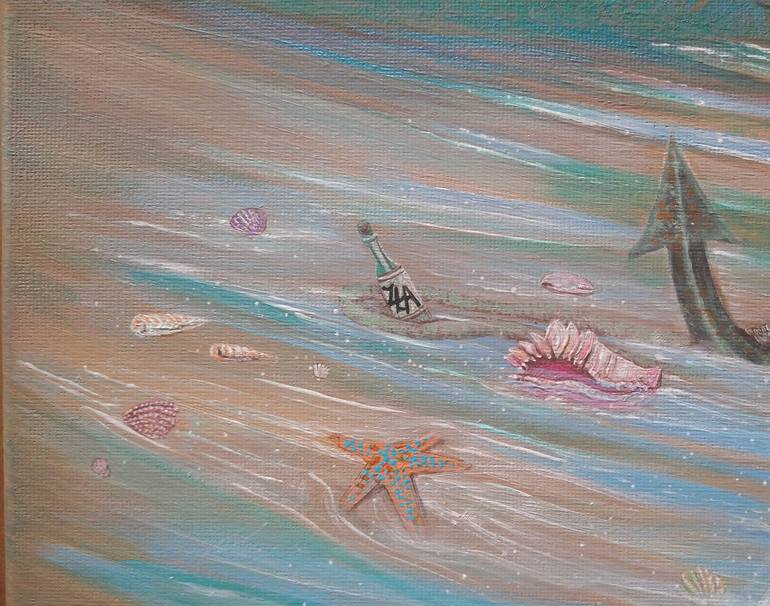 Original Surrealism Beach Painting by Zoe Adams