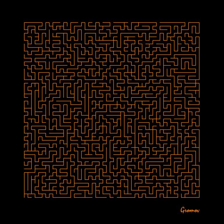 Orange Labyrinth Painting by Gromov Art | Saatchi Art