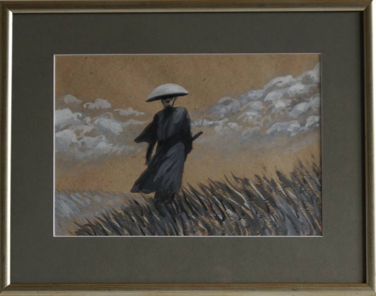 Wall Mural Lonely Samurai - Mountain Landscape, Japanese