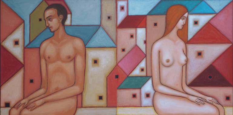 Original Abstract Love Painting by Miroslaw Trochanowski