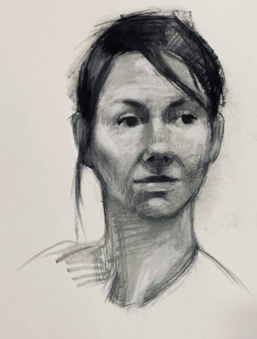 Original Expressionism Portrait Drawings by Behnaz Sohrabian