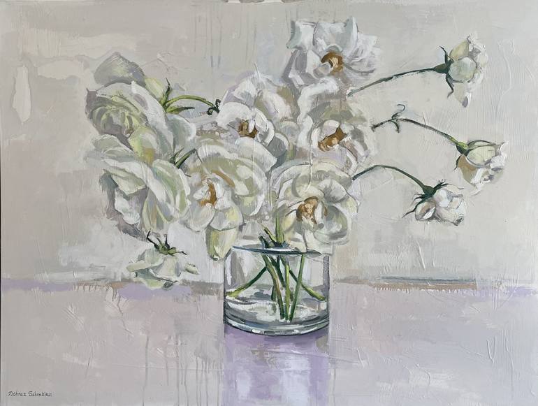 Original Expressionism Floral Paintings by Behnaz Sohrabian