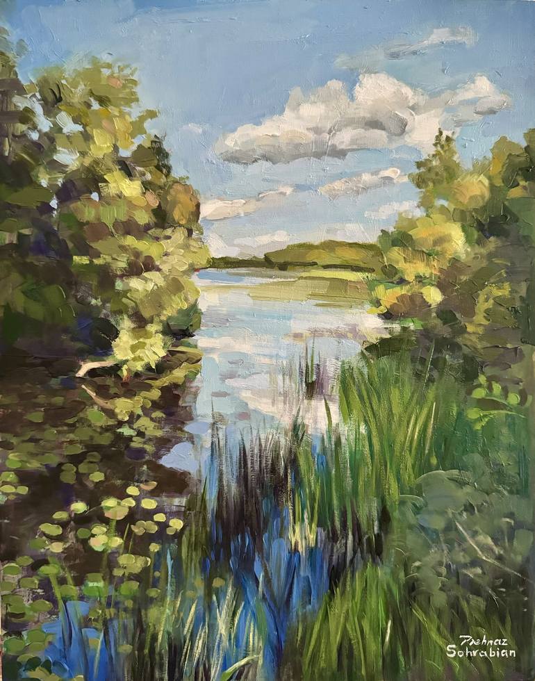Original Expressionism Landscape Paintings by Behnaz Sohrabian