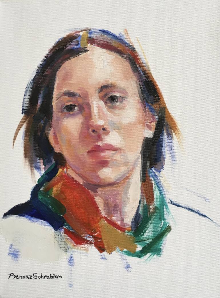 Original Expressionism Portrait Paintings by Behnaz Sohrabian