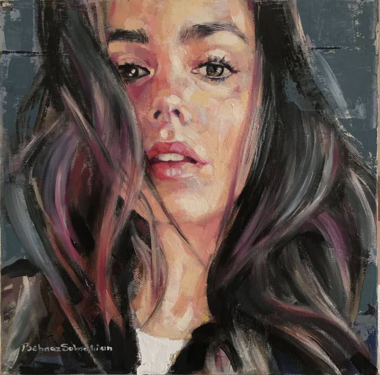 Original Expressionism Portrait Paintings by Behnaz Sohrabian