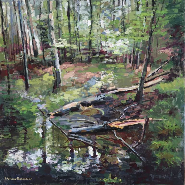 Original Expressionism Landscape Paintings by Behnaz Sohrabian