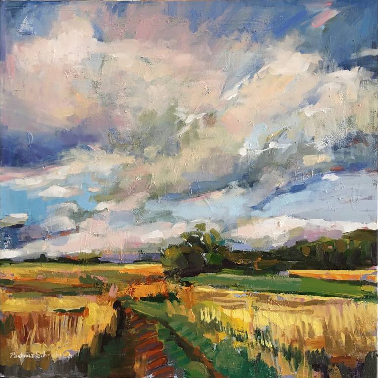 Original Expressionism Landscape Paintings by Behnaz Sohrabian