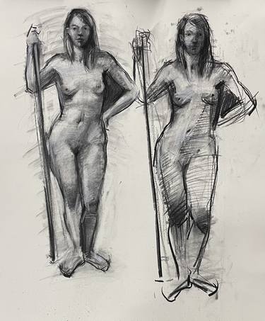 Original Figurative Nude Drawings by Behnaz Sohrabian