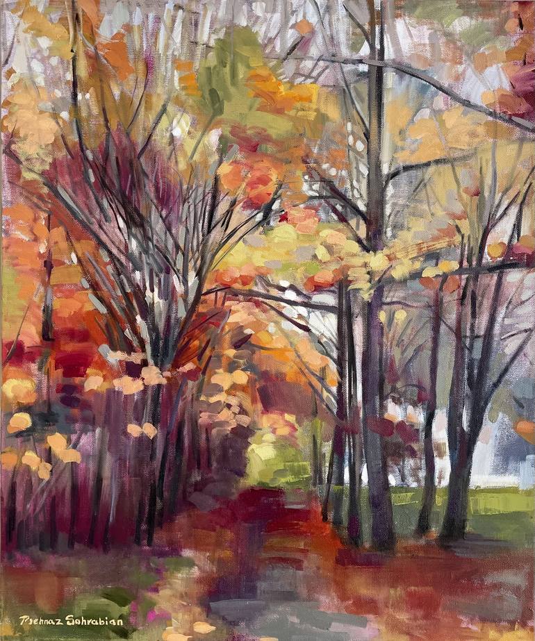 Original Expressionism Landscape Paintings by Behnaz Sohrabian
