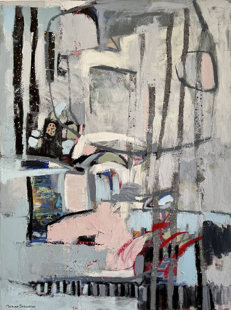 Original Abstract Expressionism Abstract Paintings by Behnaz Sohrabian