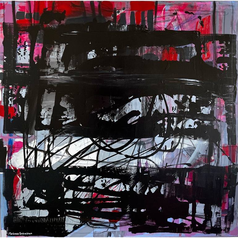 Original Abstract Expressionism Abstract Paintings by Behnaz Sohrabian
