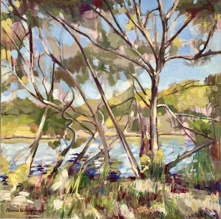 Original Expressionism Landscape Paintings by Behnaz Sohrabian