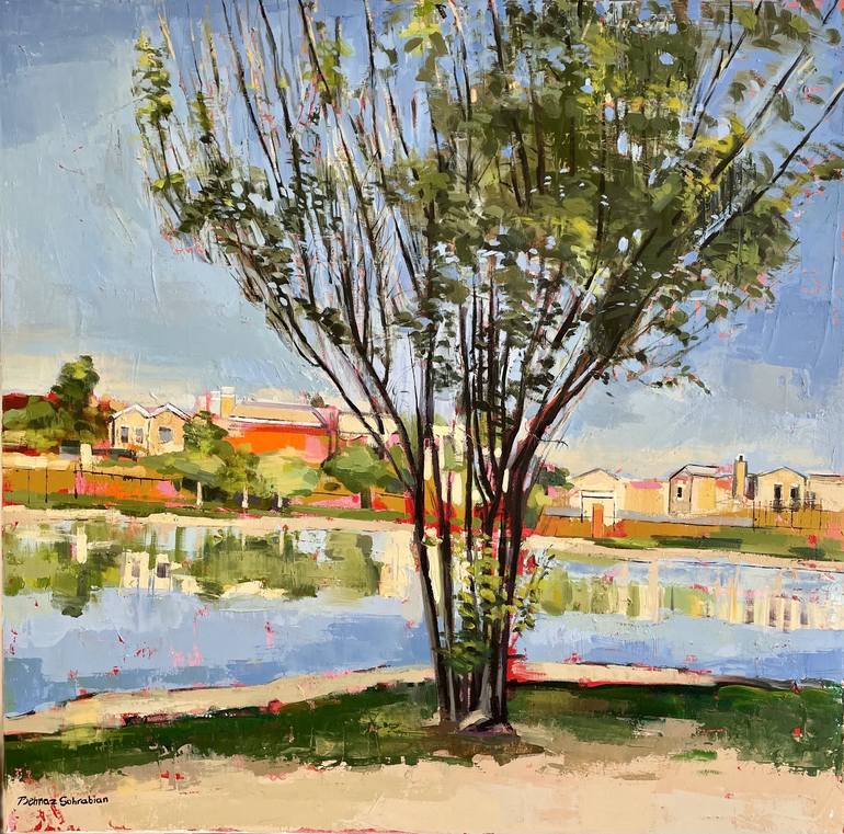 Original Expressionism Landscape Paintings by Behnaz Sohrabian