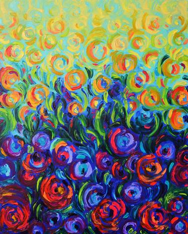 Original Abstract Floral Paintings by Elizabeth Cox