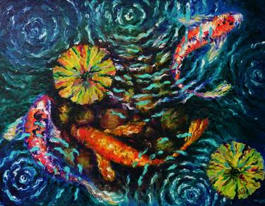 Print of Impressionism Fish Paintings by Elizabeth Cox