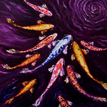 Original Impressionism Fish Paintings by Elizabeth Cox