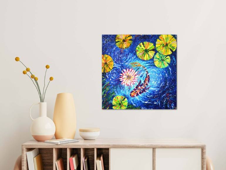 Original Expressionism Fish Painting by Elizabeth Cox