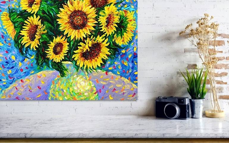 Original Expressionism Floral Painting by Elizabeth Cox