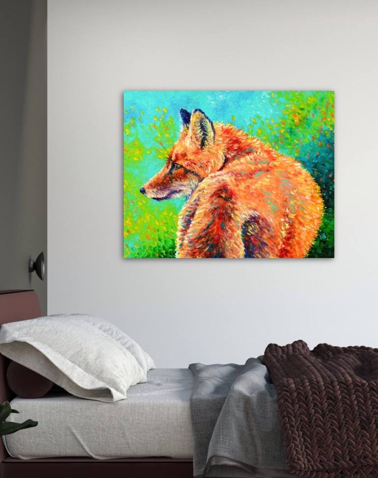 Busy Fox Painting by Elizabeth Cox | Saatchi Art