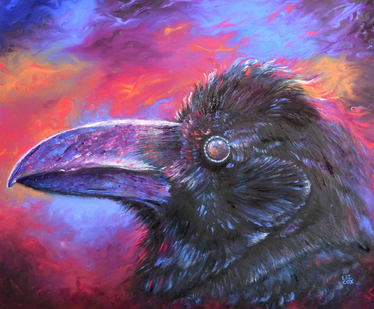 Raven Storm Painting by Elizabeth Cox | Saatchi Art