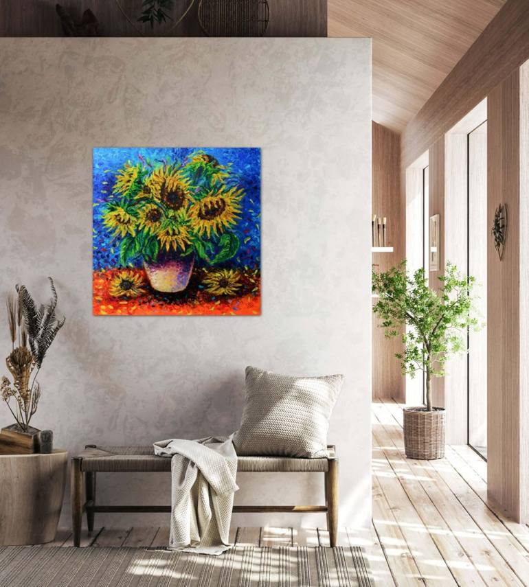 Original Abstract Floral Painting by Elizabeth Cox