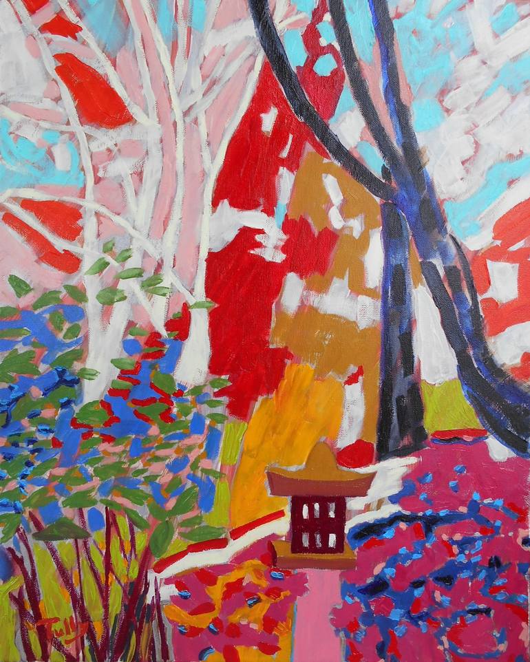 Lantern in the Garden Painting by William Tully | Saatchi Art