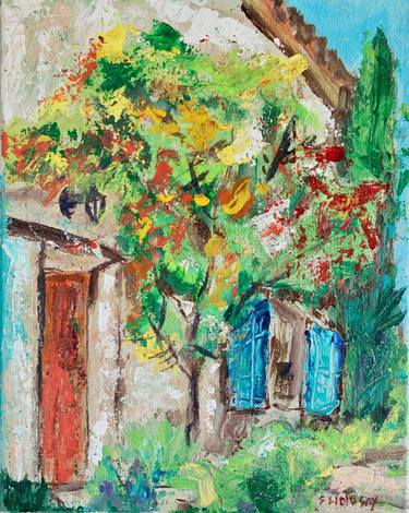 Original Abstract Expressionism Rural life Paintings by Samuel Lindsay