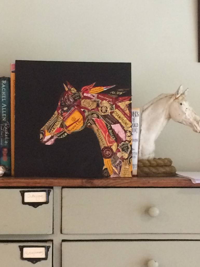 Original Fine Art Horse Collage by Georgea Blakey