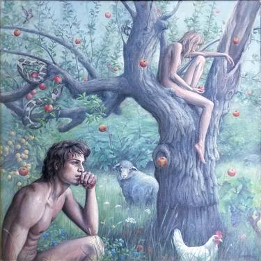Original Surrealism Garden Paintings by Anne Smythe
