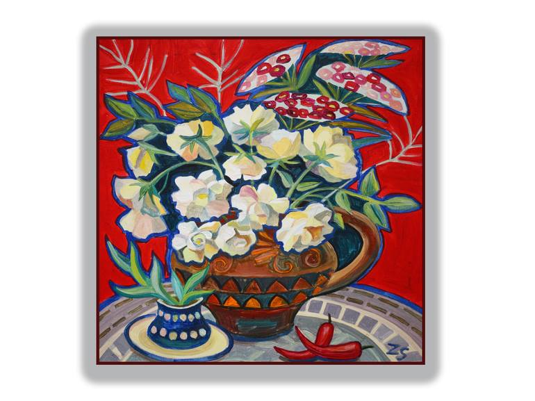 Original Art Deco Still Life Painting by Zoriana Shymko