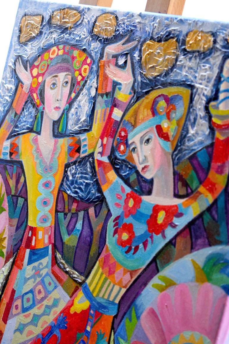 Original Abstract Expressionism Women Painting by Zoriana Shymko