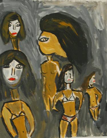 Print of Women Paintings by Jacinta Oliveira de Lima