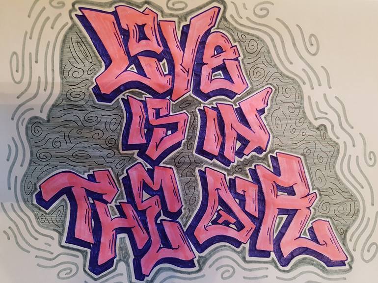 Original Fine Art Graffiti Drawing by Oliver Bakeronne