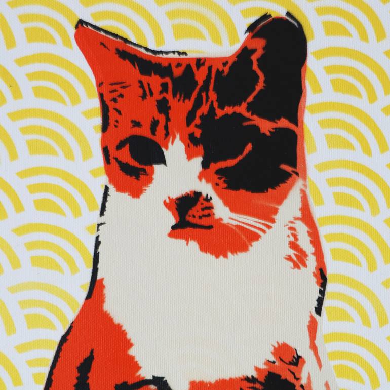 Original Street Art Cats Painting by Stefano Chies - Sign -