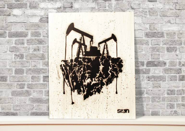 Original Street Art Graffiti Painting by Stefano Chies - Sign -