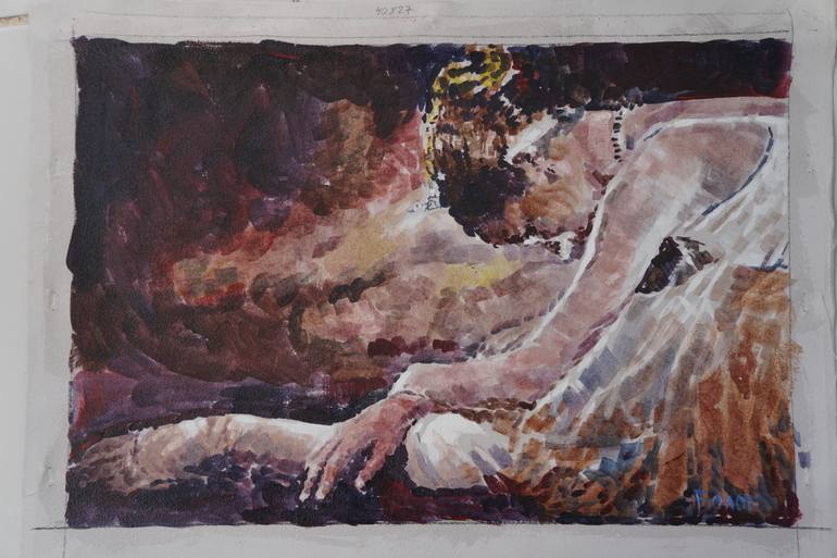 Original Figurative Women Painting by Bolotbek Mambetov