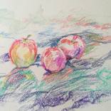 Apples on the background of the gorge. by Dmitry Gutchenson
