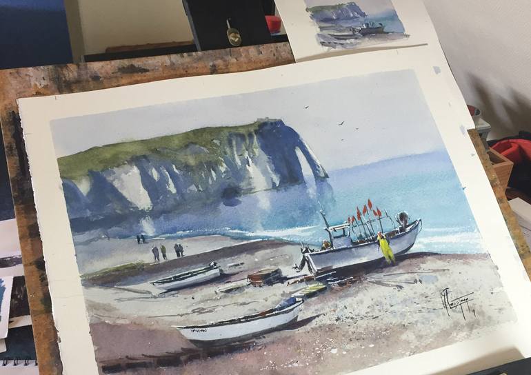 Original Impressionism Seascape Painting by Tyl Destoop