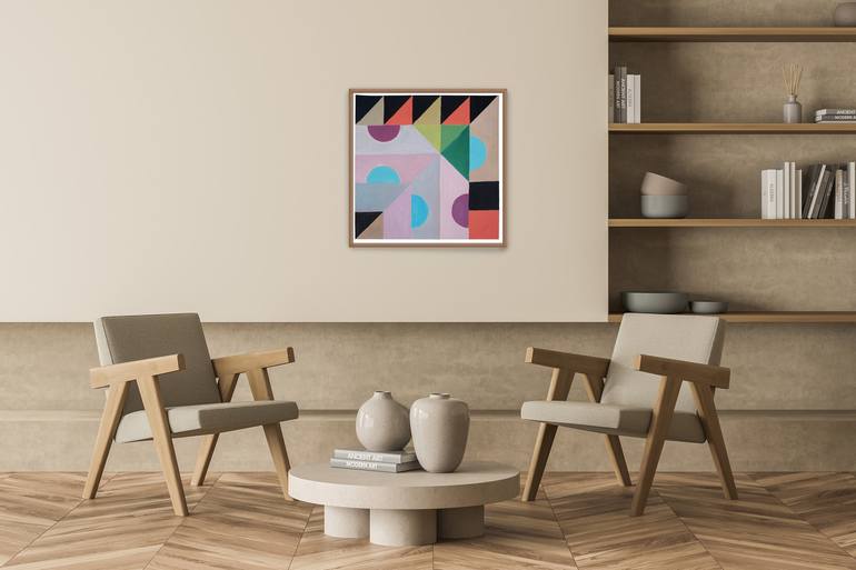 Original Contemporary Geometric Painting by Kind of Cyan