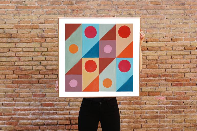 Original Abstract Geometric Painting by Kind Of Cyan