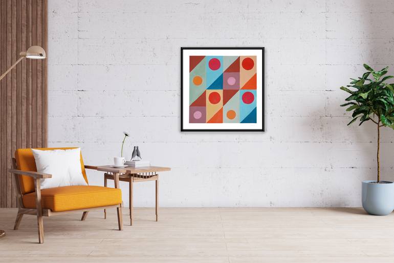 Original Abstract Geometric Painting by Kind Of Cyan