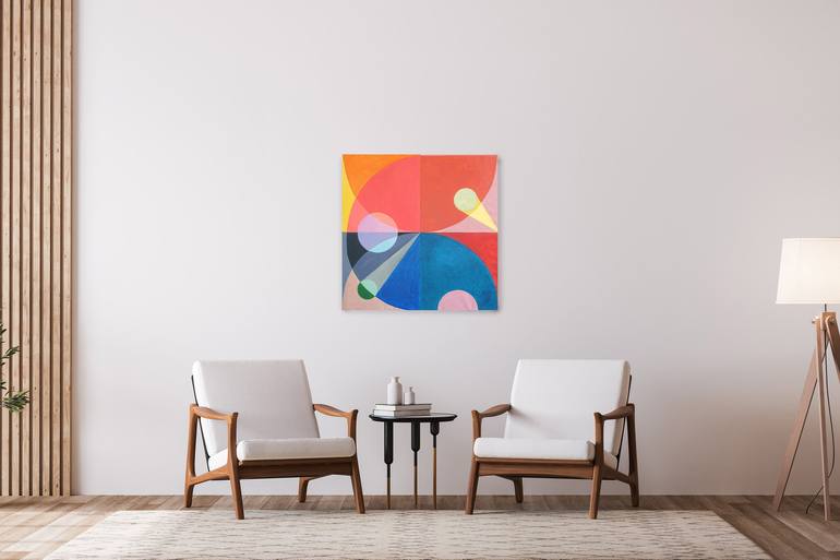 Original Abstract Geometric Painting by Kind of Cyan